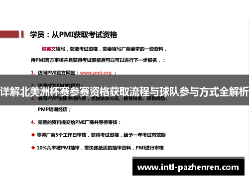 详解北美洲杯赛参赛资格获取流程与球队参与方式全解析